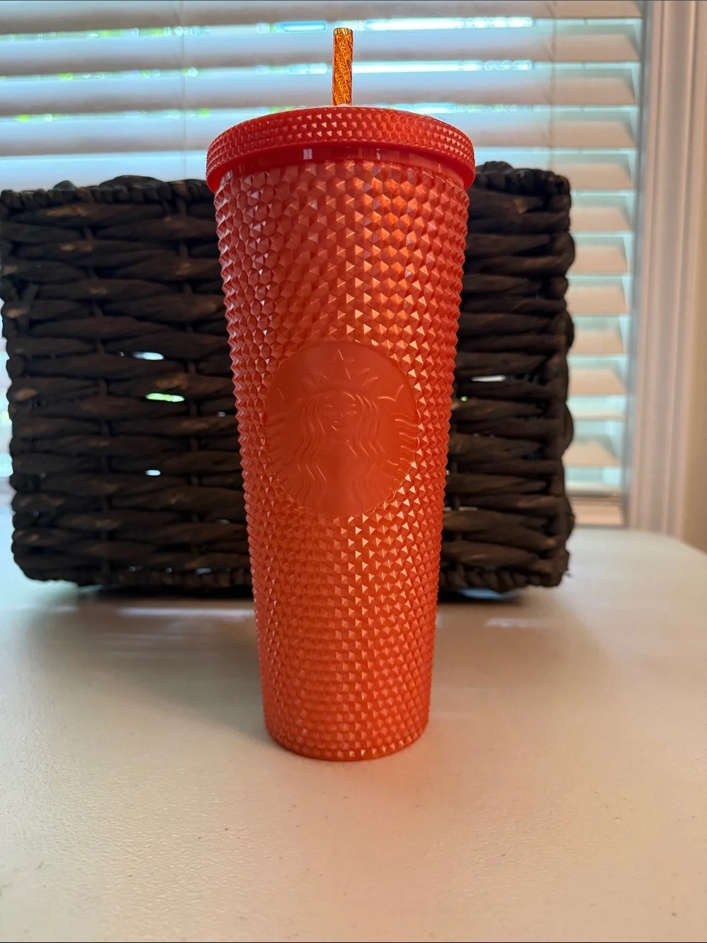 Starbucks Limited edition studded, tumbler orange pearl Halloween 24 oz Venti